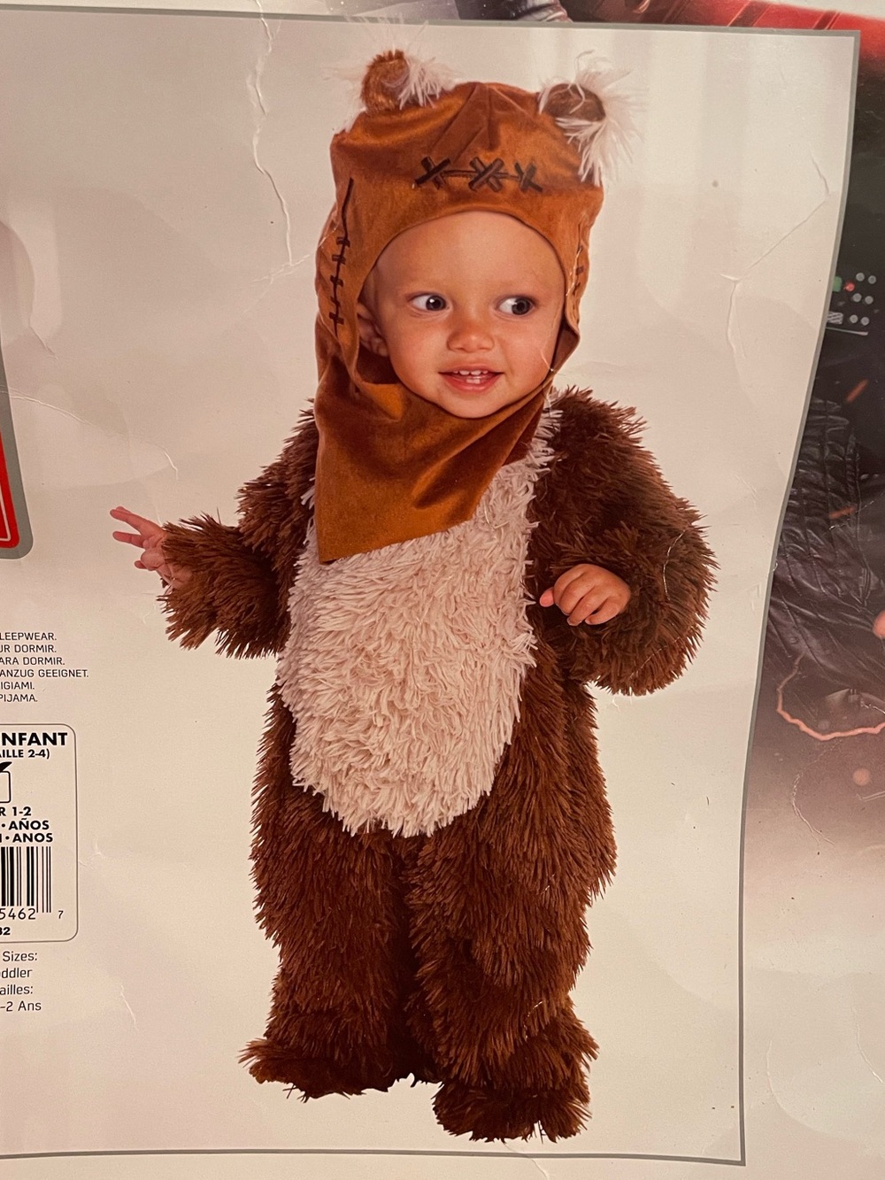 Disney Star Wars Brand Toddler Size 2-4 Baby Ewok Costume Set Halloween